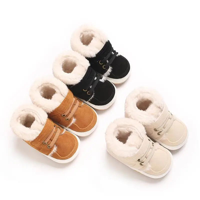 

Kawaii Casual Shoe Childrens Shoes Winter New Baby Non-Slip Boots Color Plush Warm Soft Non Slip Rubber Sole Learning To