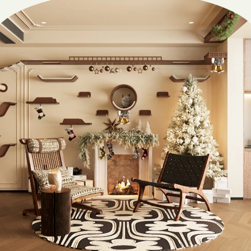 

Solid wood cat climbing frame on the wall cat track jumping platform room nest toy scratch column