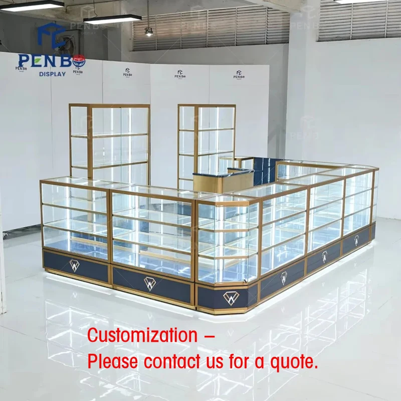 custom.Luxury Jewelry Kiosk Design | Custom LED Glass Showcases & Retail Display Counters | One-Stop Elegant Fixture Solut