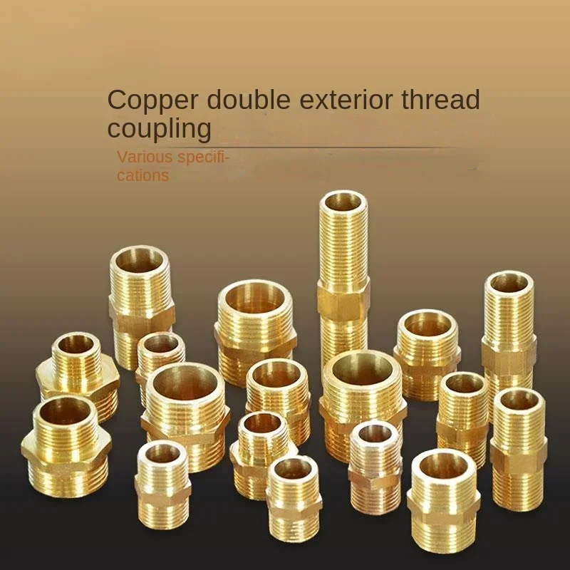 Copper Metal Threaded Water Pipe Connector 1/4