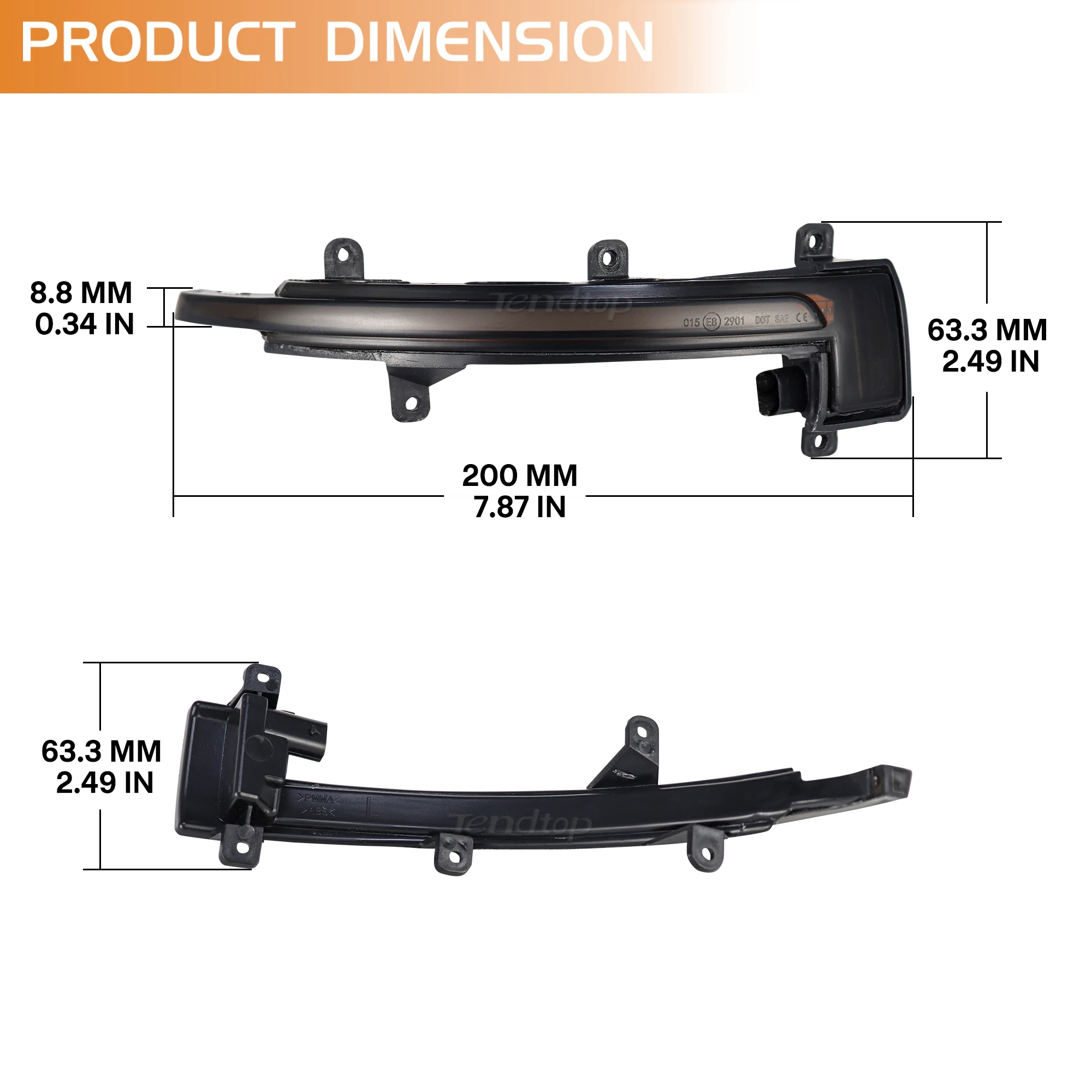 Dynamic Turn Signal  Repeater Lamp Flashing LED Rearview Mirror Light For Audi TT TTS MK2 8J 2007-2014 TTRS R8 42 2007-2015