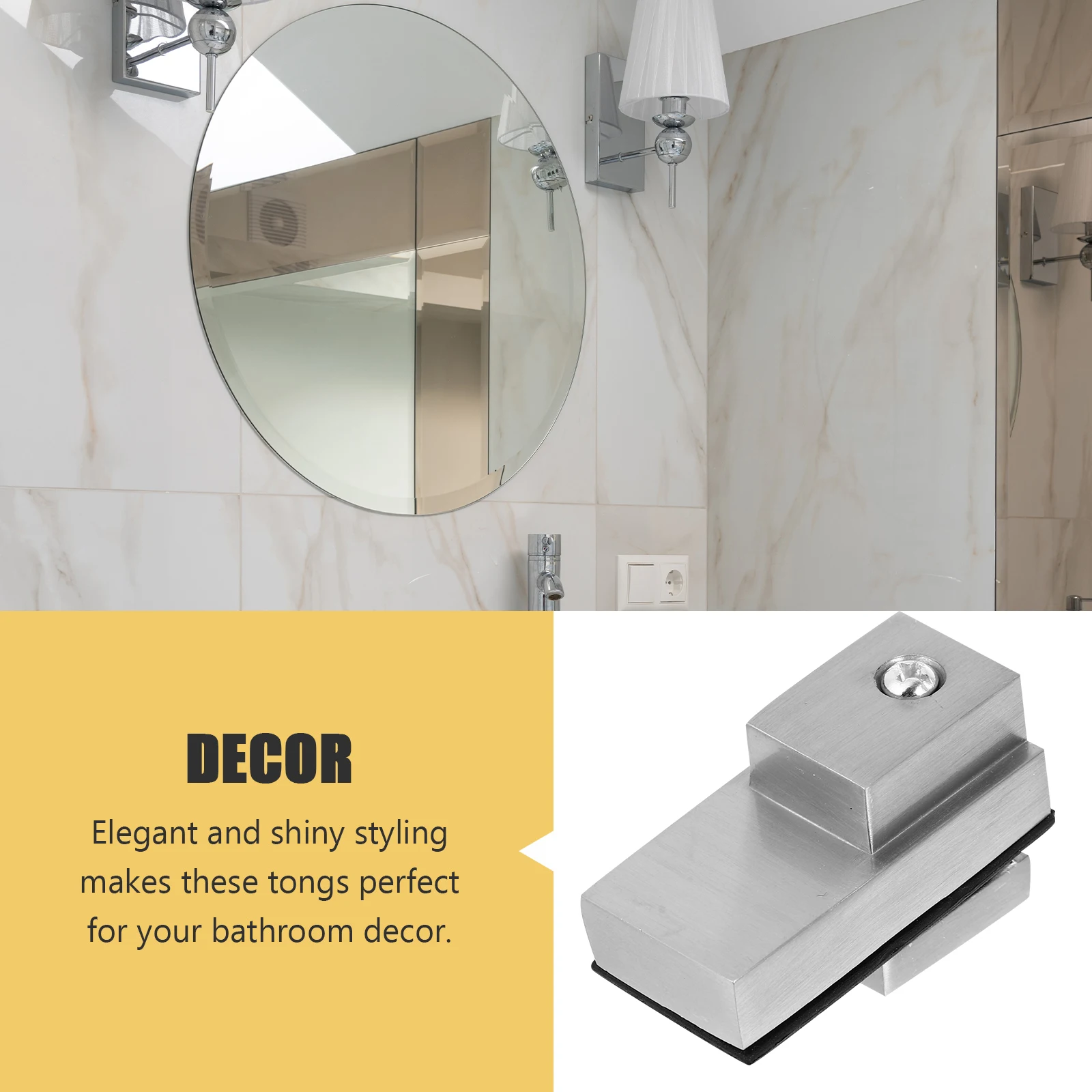 

2Pcs Adjustable Zinc Alloy Glass Clips Mirror Brackets Wall Mount Clamp Holder Floating Glass Fixing Mirror Clamp