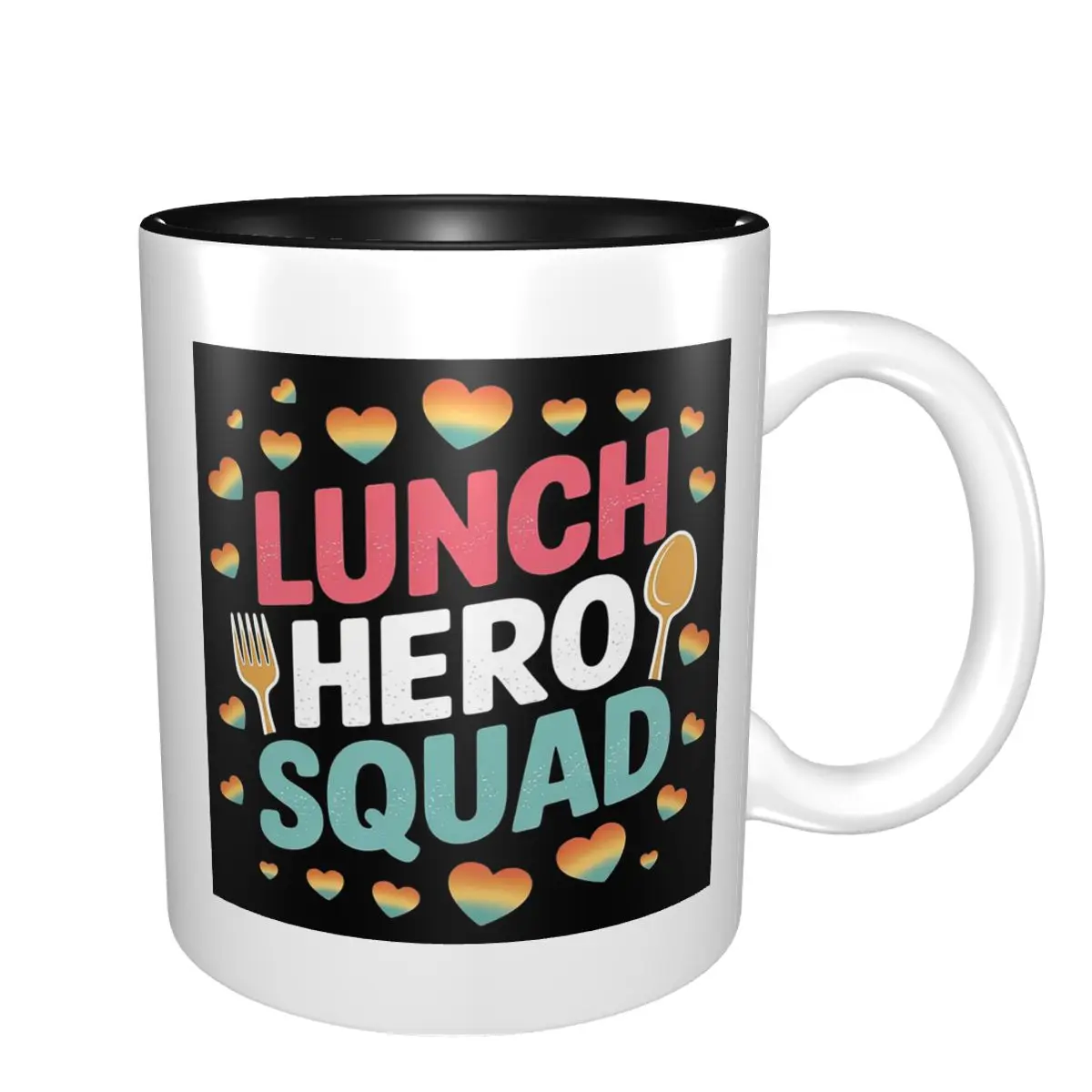Lunch Hero Squad Funny Lady Cafeteria Squad Worker Mug Funny Ceramic Coffee Cups Tea Mugs Milk Cup Drinkware Gifts for Woman Man