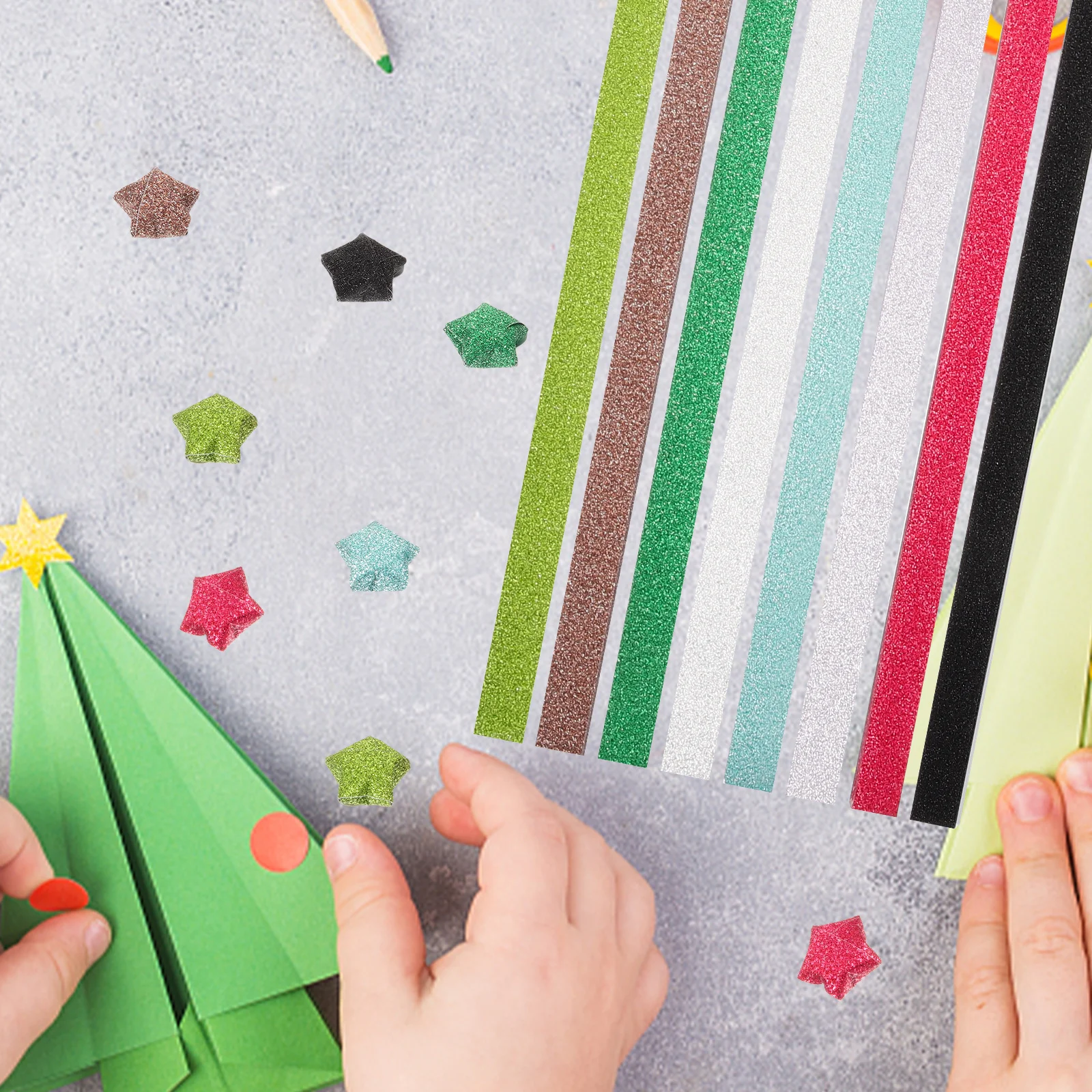 320 قطعة نجمة قابلة للطي ورقة قوس قزح بريق الحرفية ورقة DIY بها بنفسك اوريغامي مضيئة توهج ورقة اكسسوارات اوريغامي ملحق #1