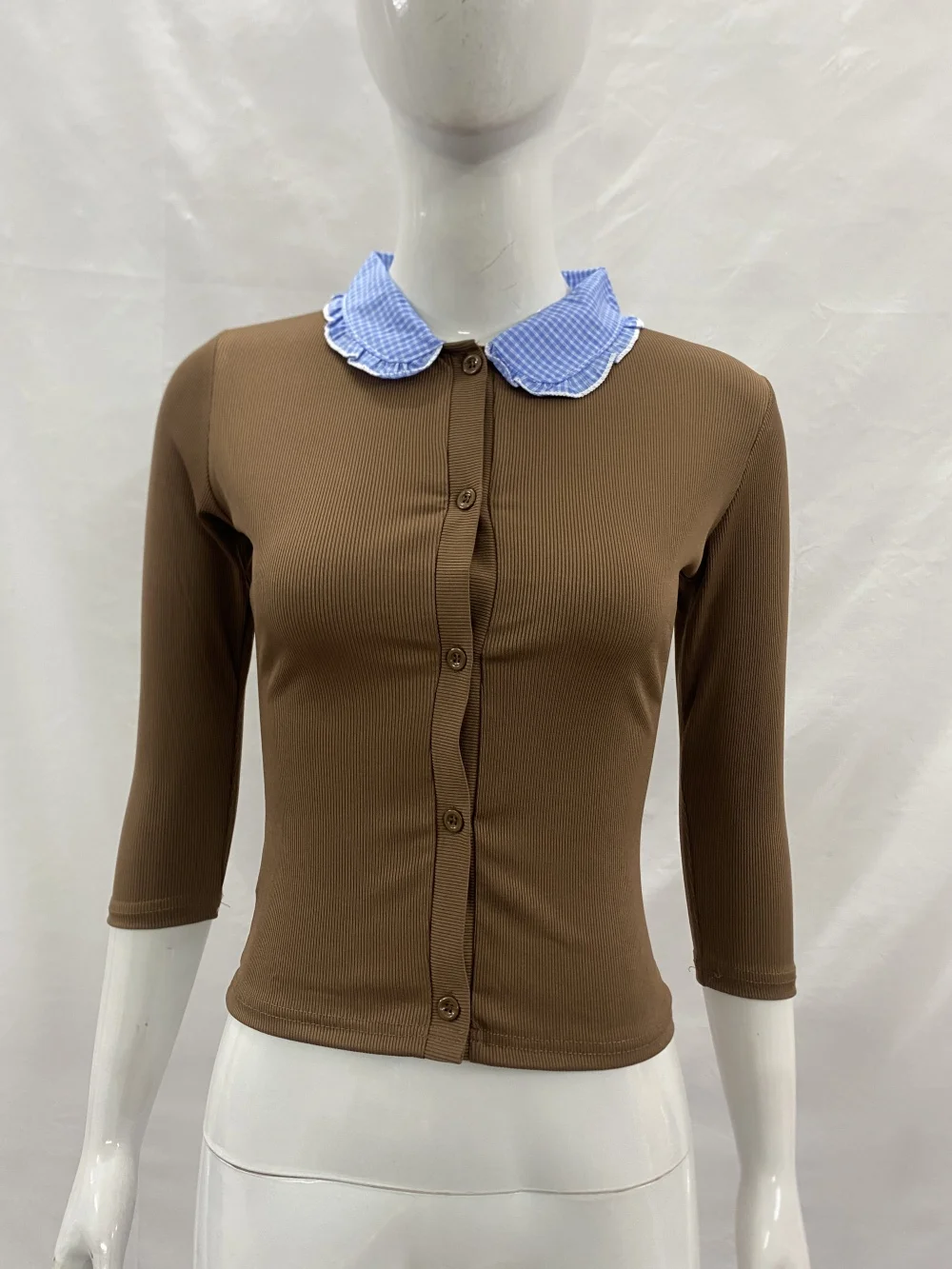 2026 new spring and autumn retro style contrasting long sleeved top for daily street fashion, casual and versatile, niche ins - view 4