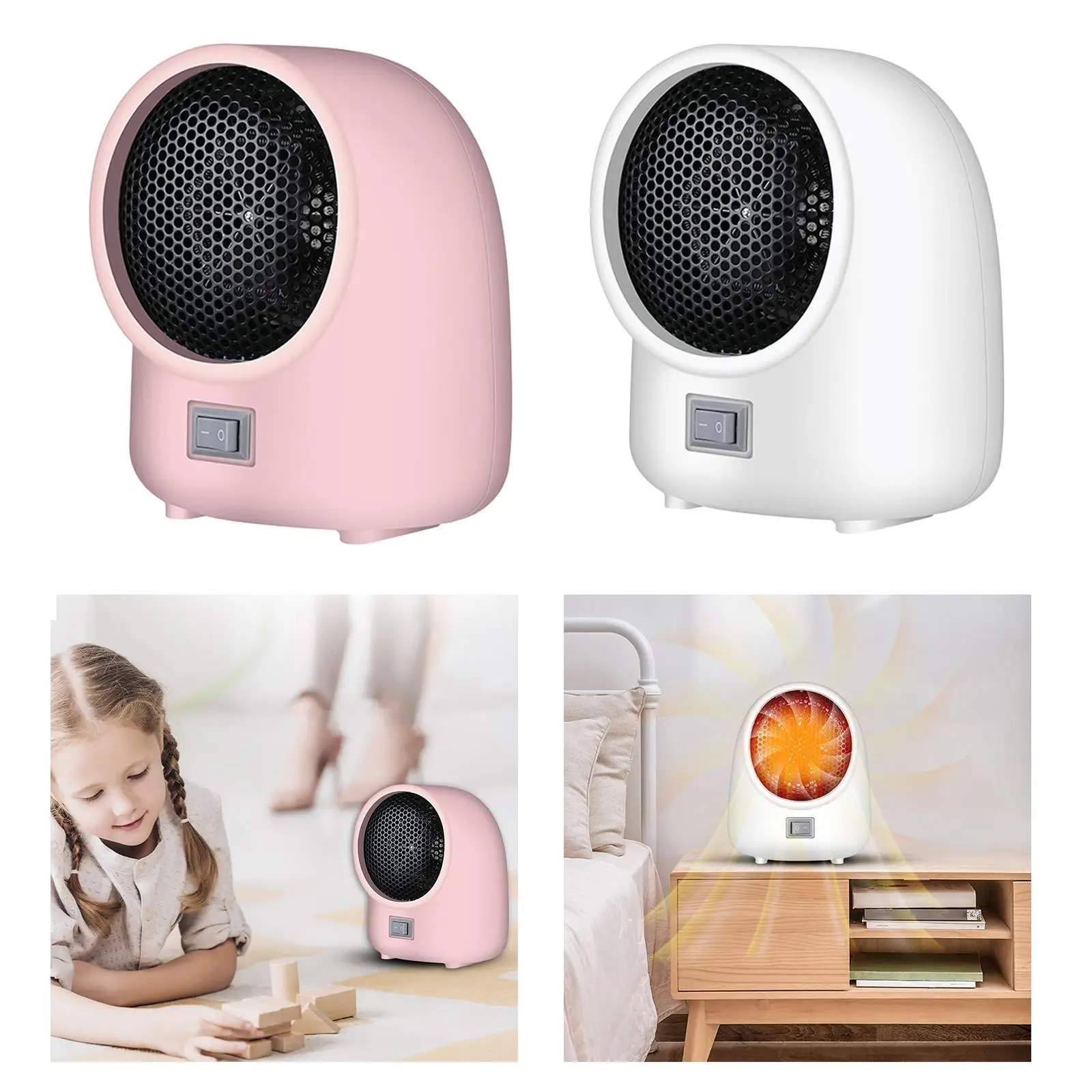 Mini Space Heater 400W Electric Fast Heating Overheat Protection Freestanding