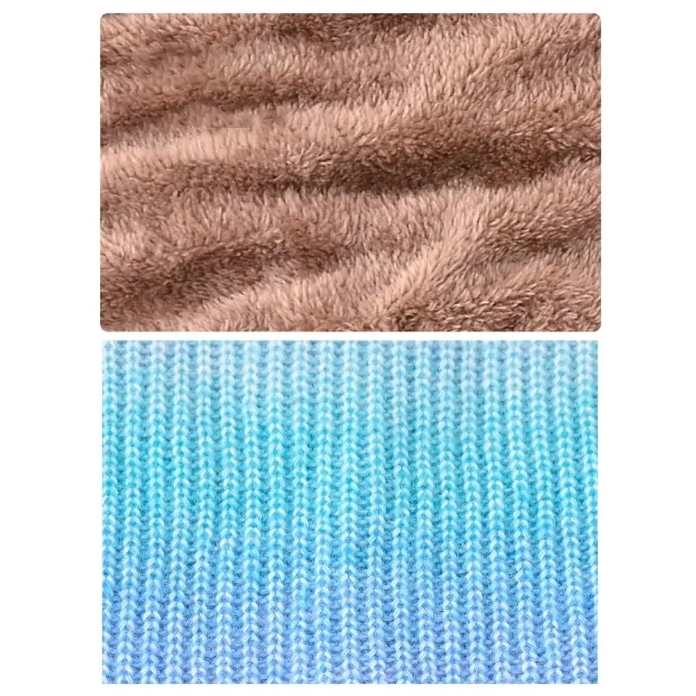 New Warm Fleece Wool Hat Knitted Gradient Winter Hat Thickened Ear Protection Cap Scarf Set Outdoor