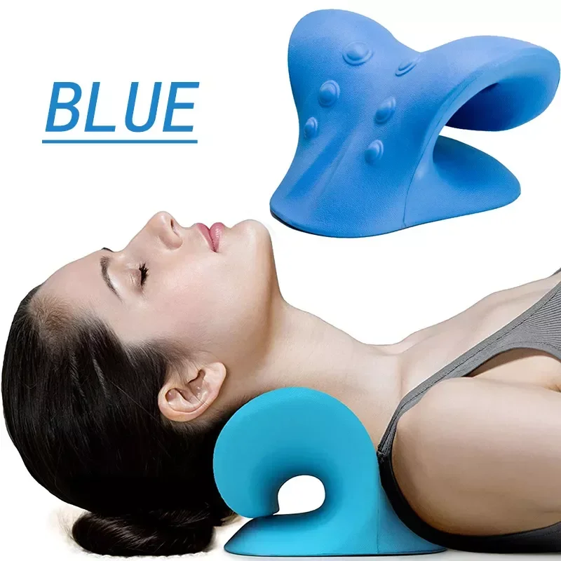 PC Pillow Cervical Traction Cervical Muscle Relaxer Massager Shoulder Neck Traction Correction for Relief Spine Alignment 1 Pcs