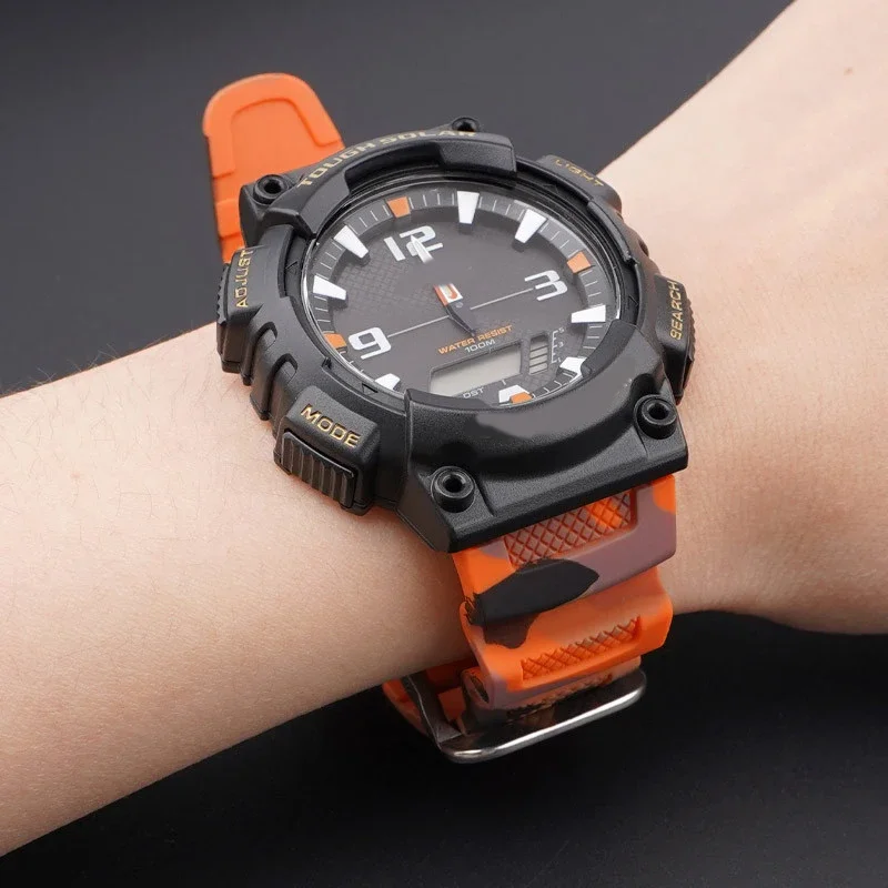 Strap for Casio G-Shock AQ-S810W  AE-1200/1300 SGW-300 F-108 W-216H W-800H Camouflage Silicone Watch Band Accessories 18mm