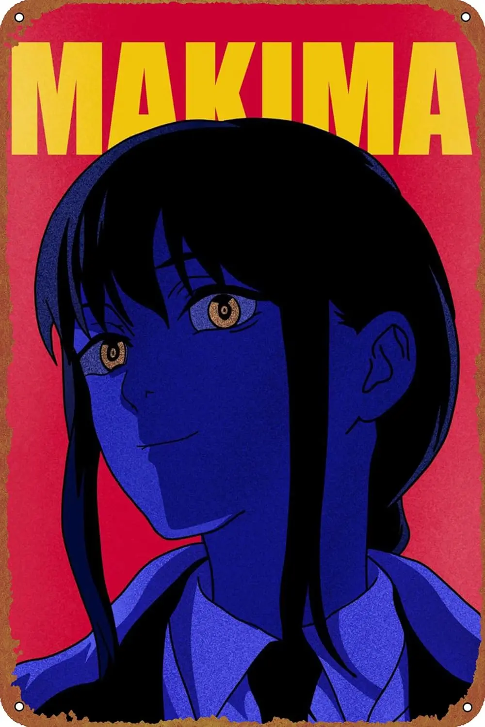 Makima Chainsaw Man Movie Poster Tin Metal Sign Vintage Wall Plaque Decor