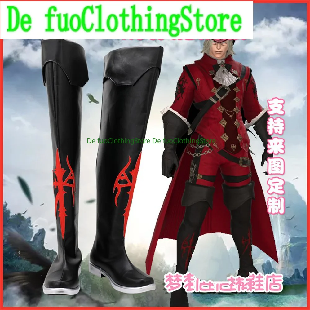 Defuo FANTASY XIV A Realm Reborn FF14 school uniform Mage Cosplay Shoes Boots Game Anime Carnival Party Halloween
