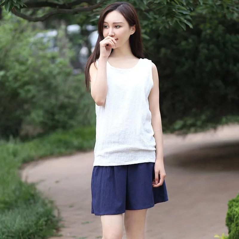 Gilet Svel da donna allentato in rayon di bambù artistico in cotone e lino Primavera Estate Nuovo Sle Home Wear Colore linea lunga