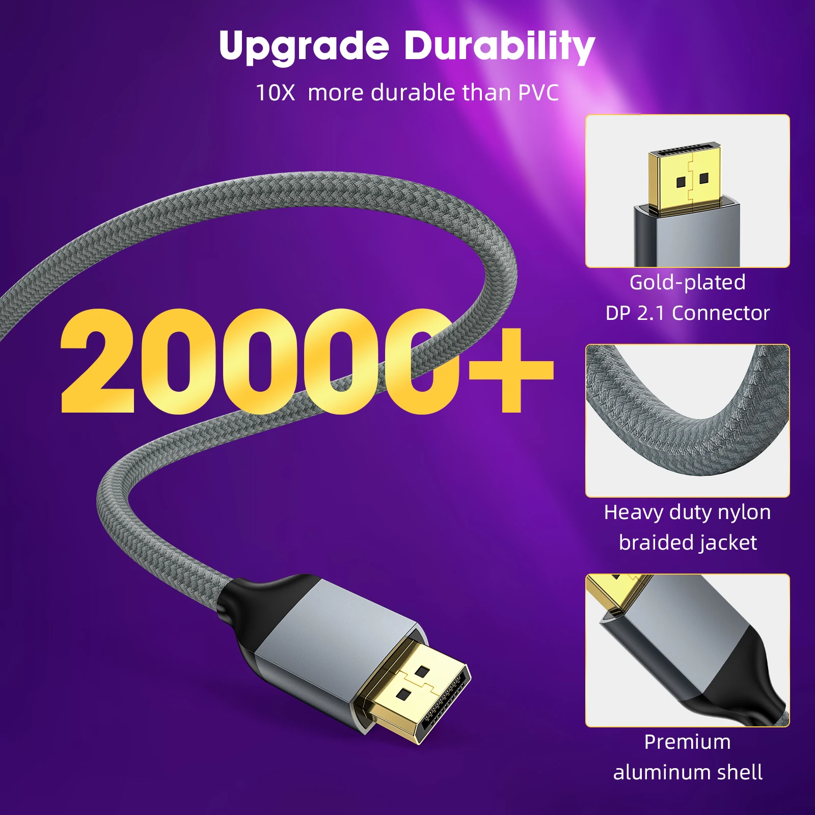 DP-DP 16K60HZ كابل منفذ العرض كابل DP كابل الفيديو والصوت مناسب لأجهزة الكمبيوتر المحمول كابل جهاز عرض التلفزيون كابل البيانات