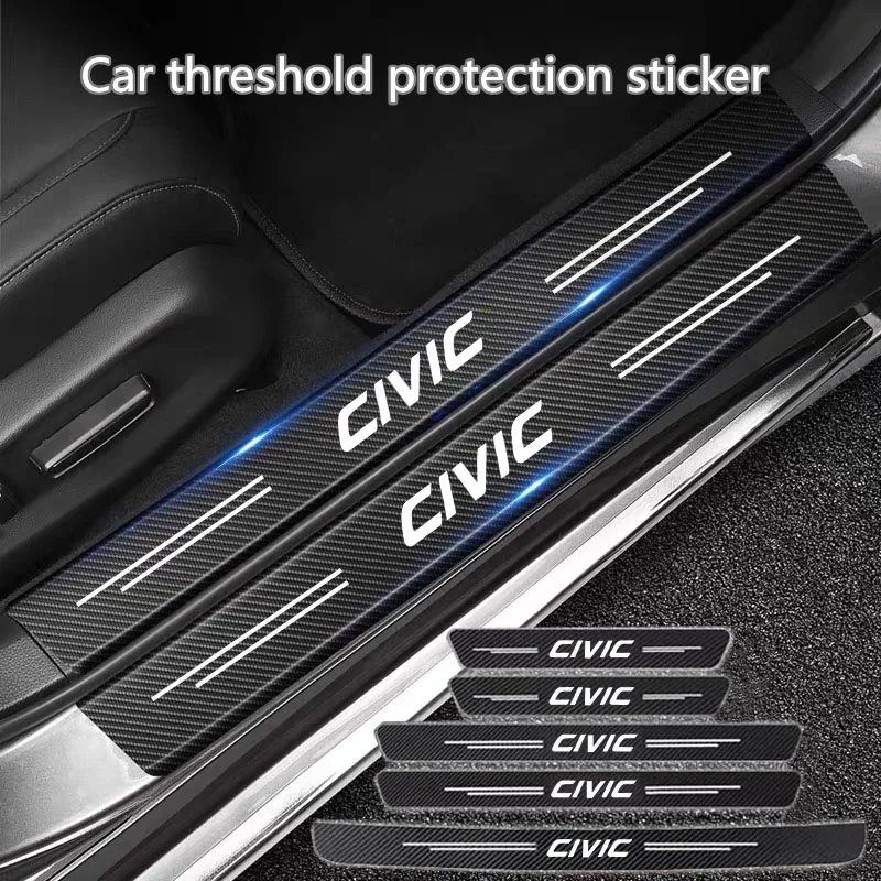 

Carbon Fiber Car Sticker Auto Door Trunk Protective Strip Anti Scratch Decal for Honda civic 8th 10th gen 2017 2018 2019 2016