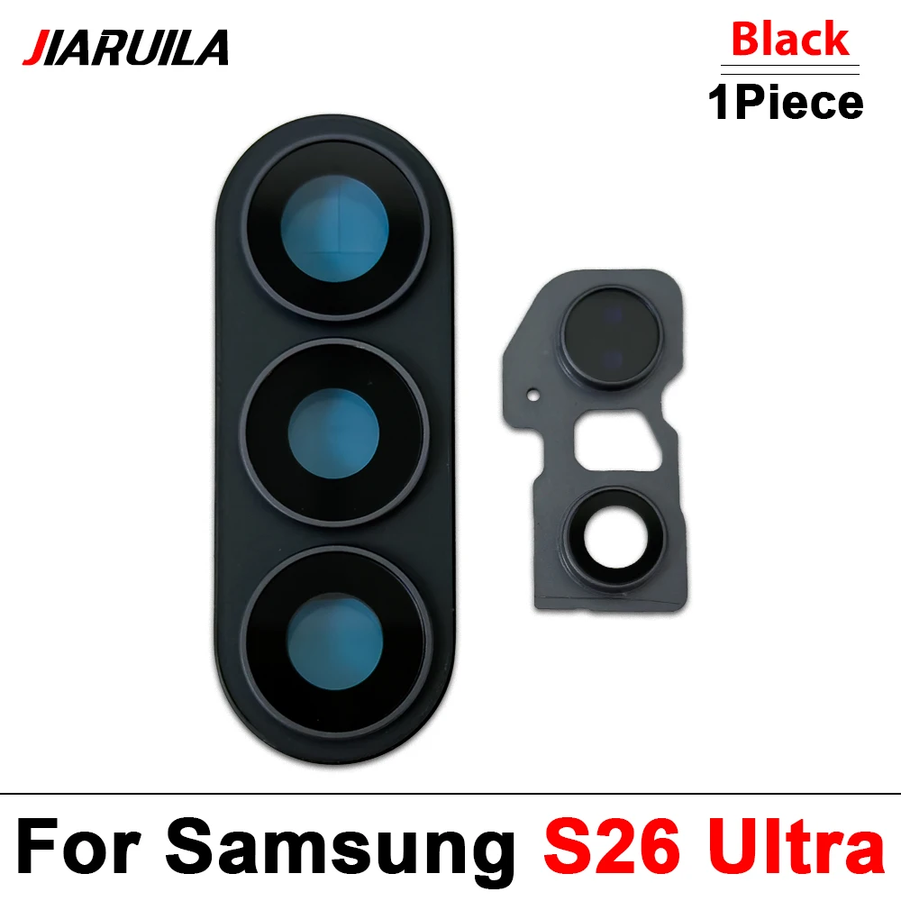 NEW For Samsung S26 / S26 Plus / S26 Ultra Back Camera Glass Lens Cover with Frame Holder with Sticker Replacement Part