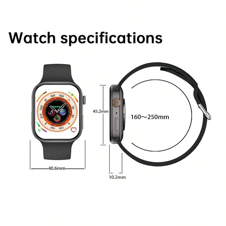 Relógio inteligente elegante, controle remoto de fotos de celulares/cronômetro/calendário/reprodutor de música/Sms/chamadas recebidas