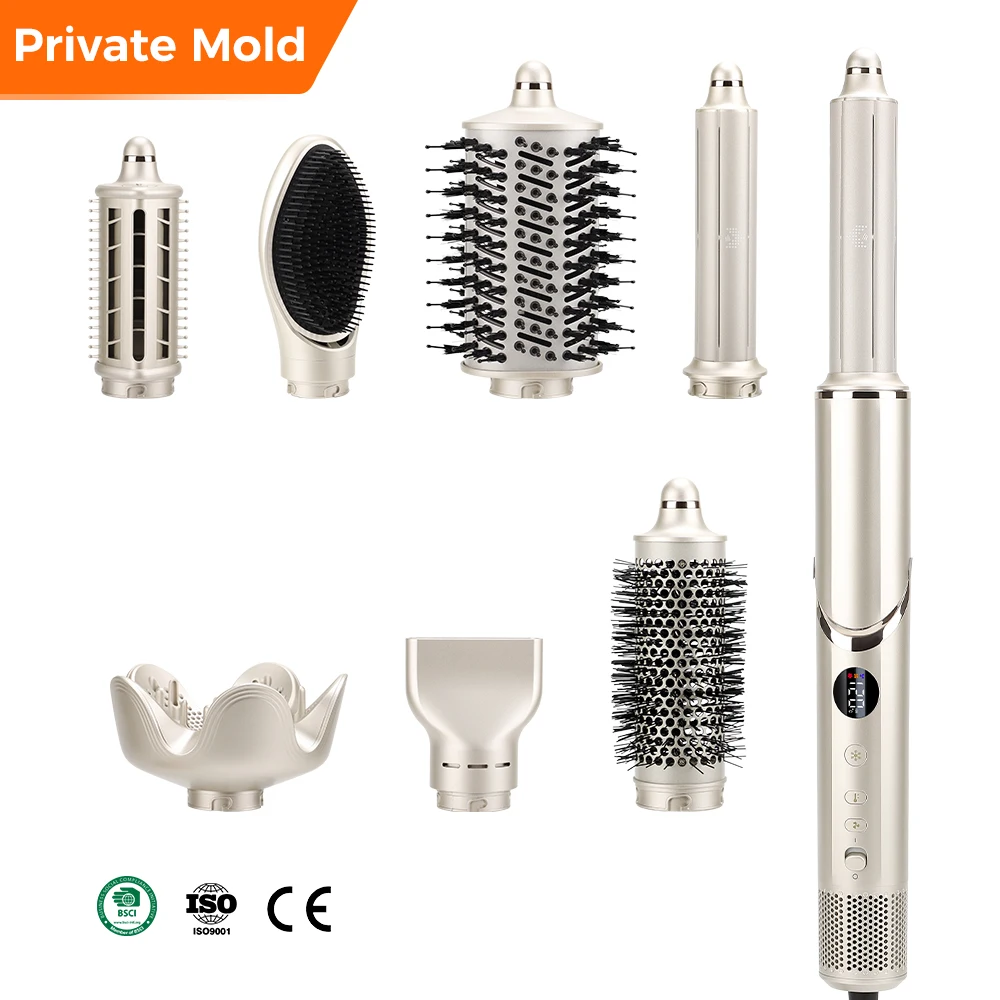 Professional Electric Multi Styler Hair Styling Tool Hot Air Brush Automatic Curling Iron Hair Stylers 8 in 1 Blower for Salon