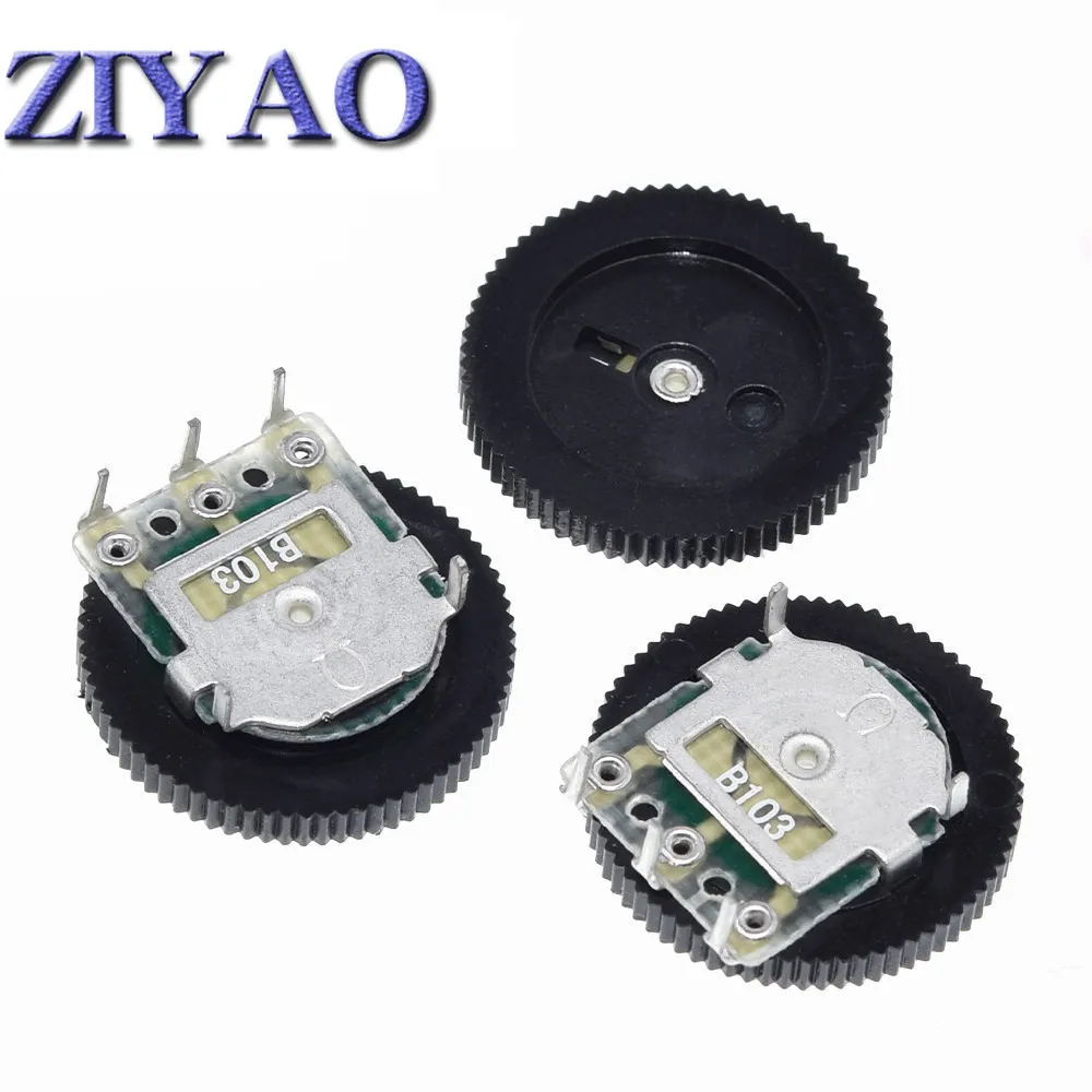 10PCS B103 16x2mm 10K Ohm Double Dial Taper Volume Wheel Duplex Potentiometer Z07 Drop ship