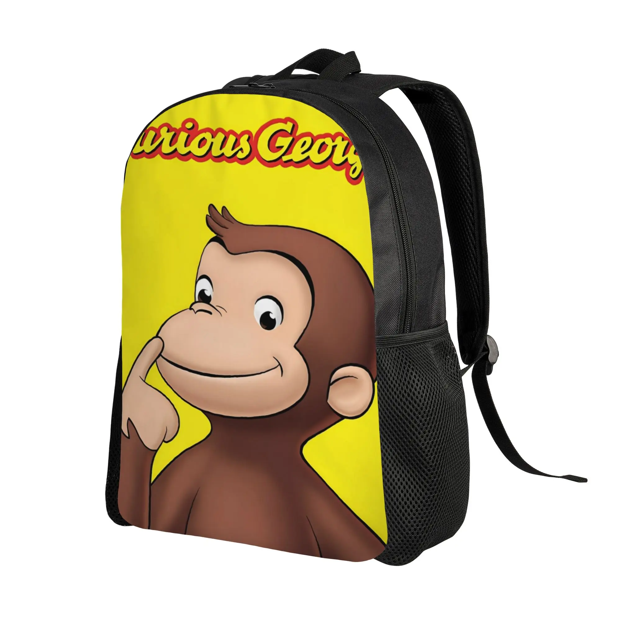 Cartoon Curious George Backpack  University Backpacks Girl Design Print High School Bags Aesthetic Rucksack
