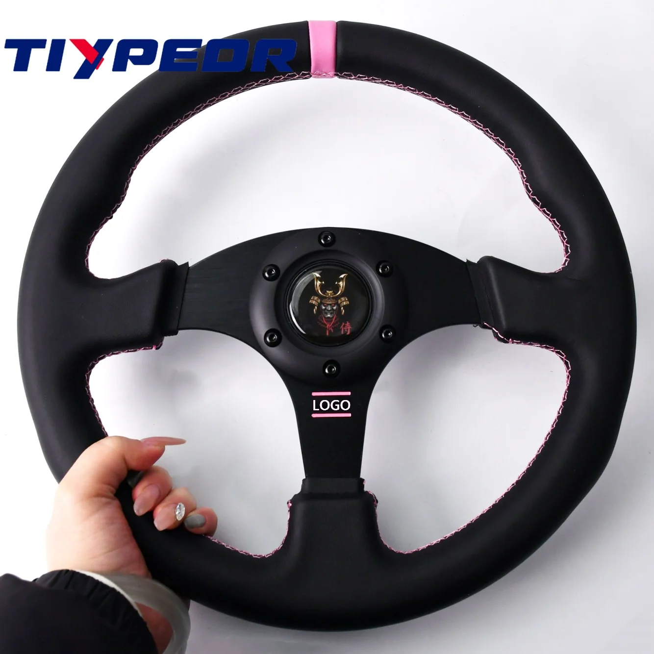 Tiypeor high-quality 330mm microfiber leather Steering Wheel Racing Sports Steering Wheel with Accessories