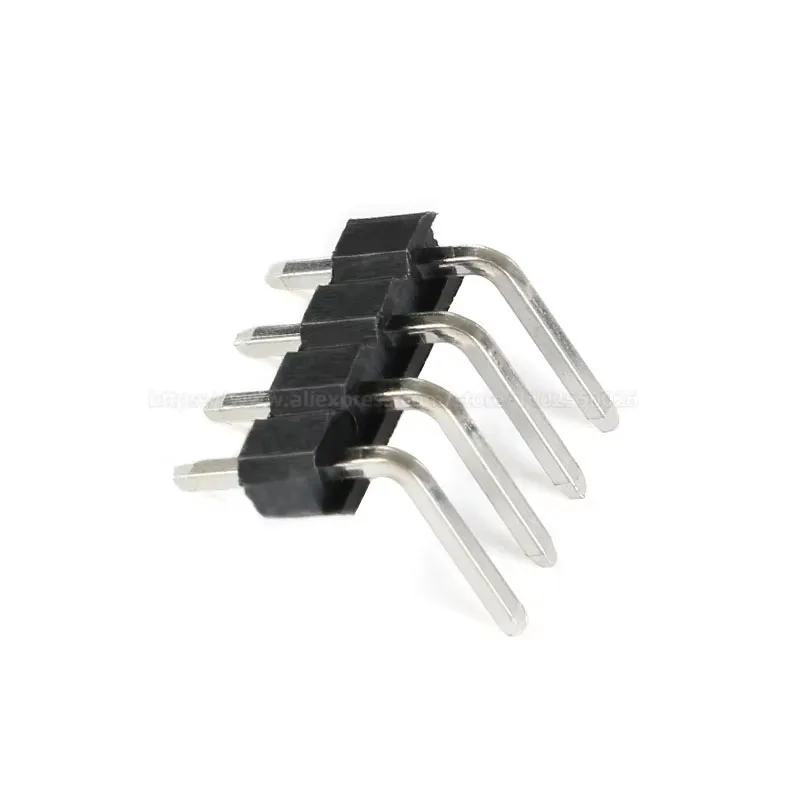 50PCS 2-40P 2.54Mm 90 ° โค้งเดี่ยวแถวชายบอร์ด PCB Pin Header Connector Strip pinheader 2P 3P 4P 5P 6P 7P 8P 10P 15P 40Pin