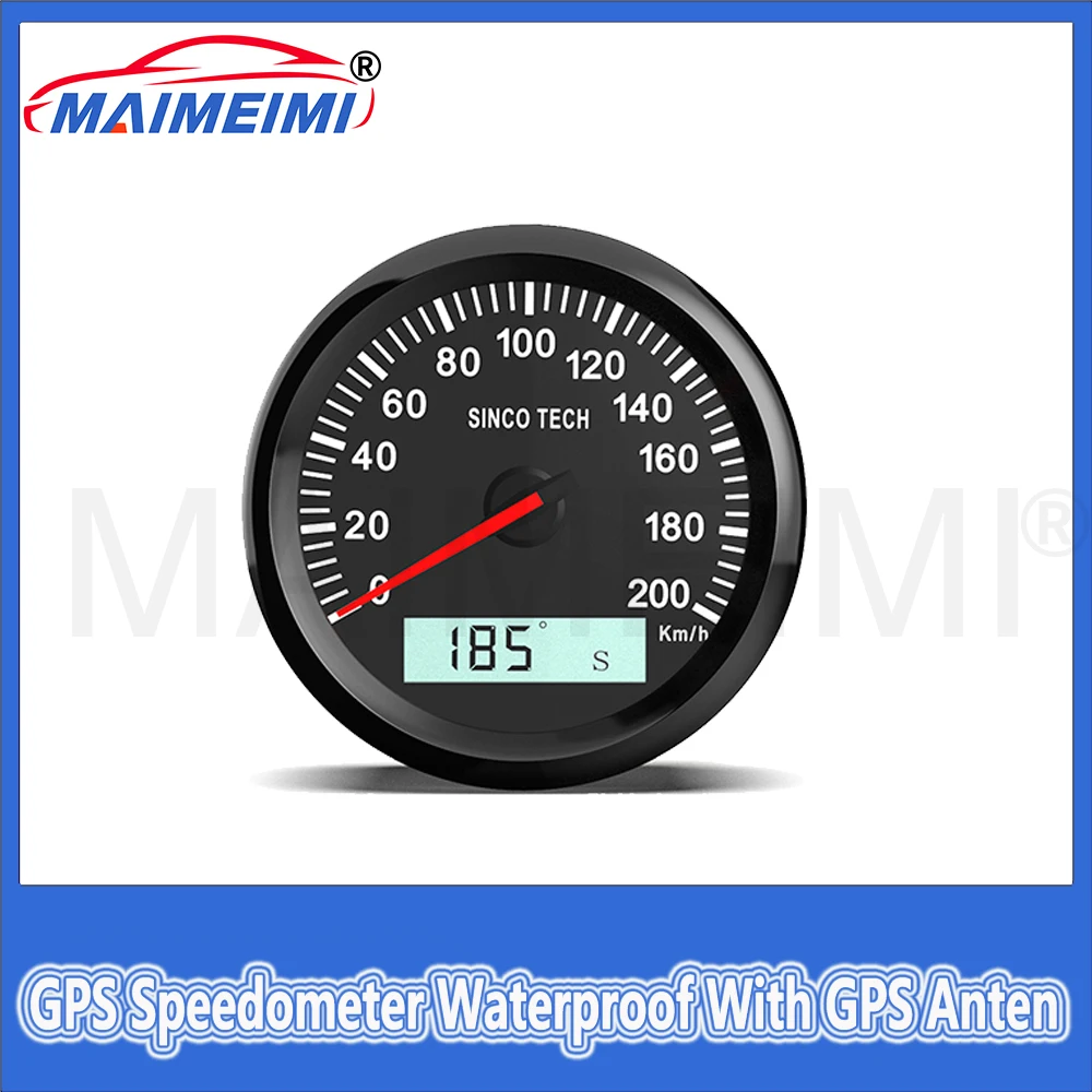 

85mm GPS Speedometer Waterproof With GPS Anten LCD Display Speed Course angle Mileage Fit for 12V-24V Car Motorcycle Yacht Boat