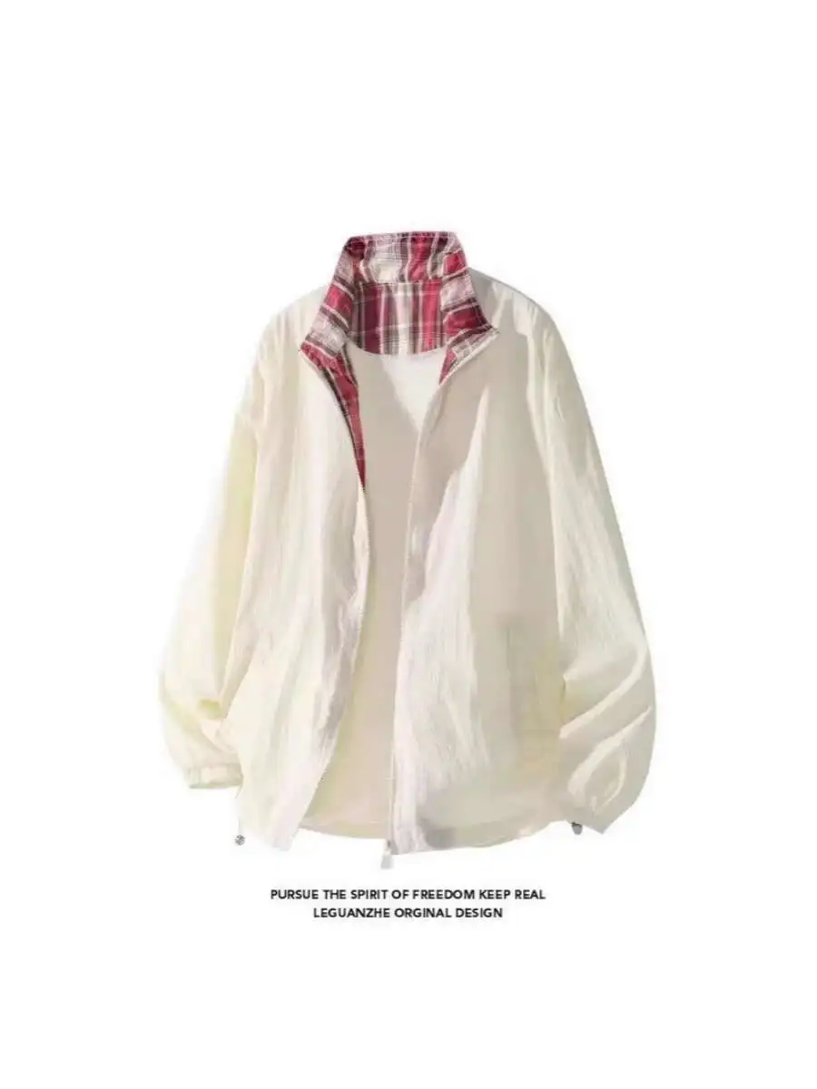 

Couple's Lightweight Outdoor Sports Sun Protection Clothing Ice Blue Men's Cotton irt Cheered Patchwork Jaet Casual Wear