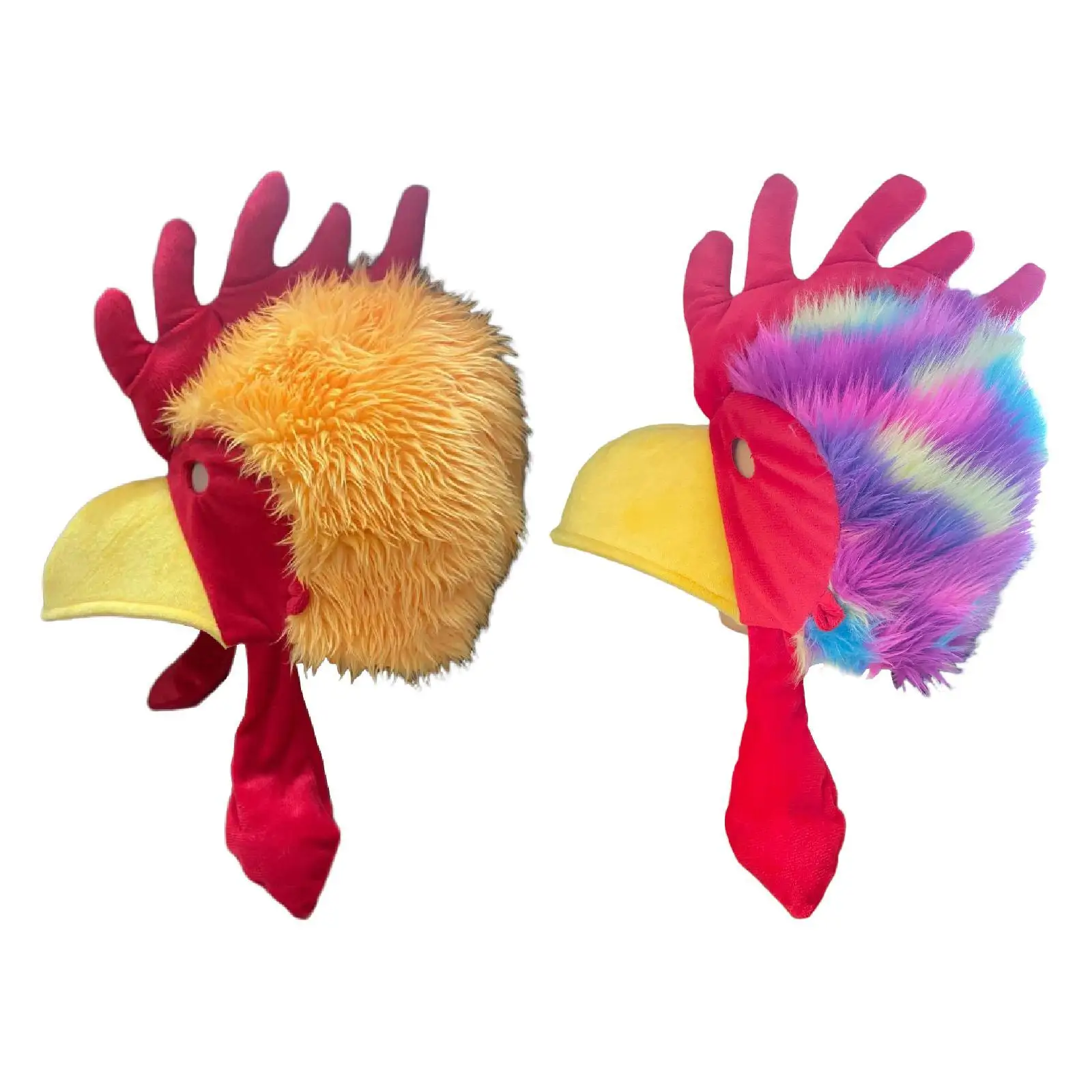 Rooster Hat Party Headgear Plush Animal Bird Headwear for Holiday Kids Adults