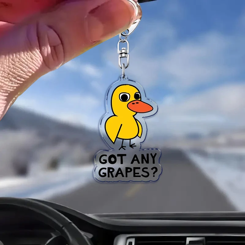 Got Any Grapes Keychain Keyring for Accessories Bag Cute Duck Funny Pendant Keyring Jewelry Gifts for Pet