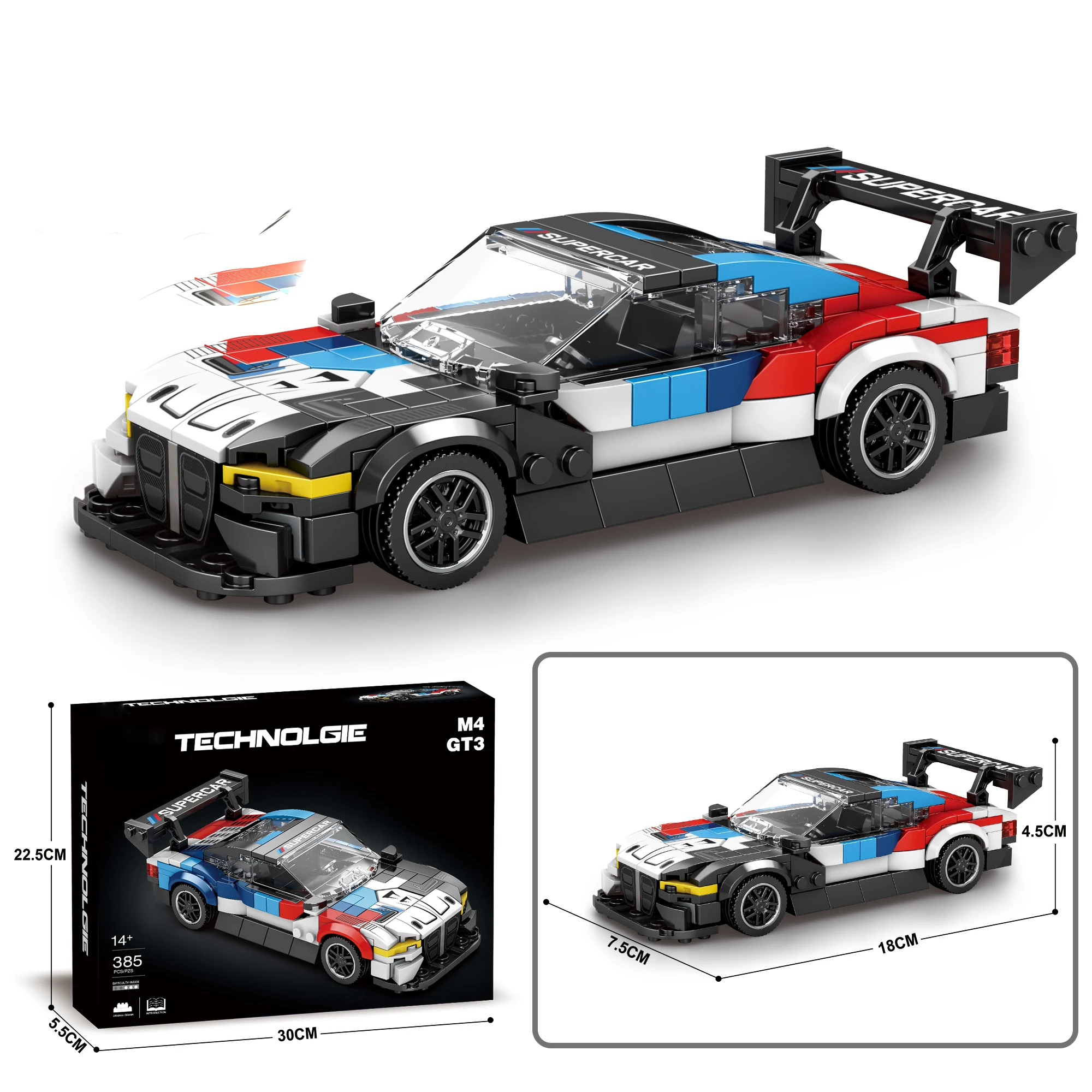 

M4 GT3 Race Car Building Blocks Set, Collectible Display Model Cars Set to Build, Cool Model Sports Car Building Kits (385PCS)