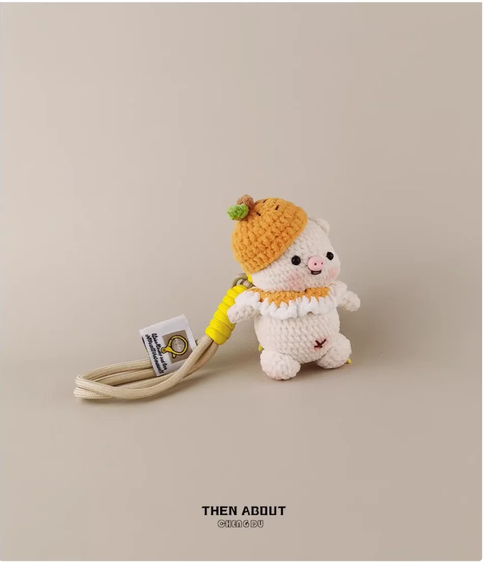 Fruit pig doll plush healing cute gift small jewelry bag pendant to send girls.