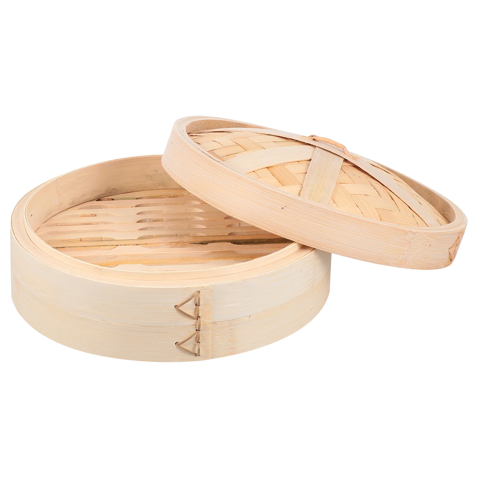 

1Set Bamboo Steamer with Lid Handmade Kitchen Food Steamer for Healthy Cooking Multi-Functional Dim Sum Dumpling Cooking Tool