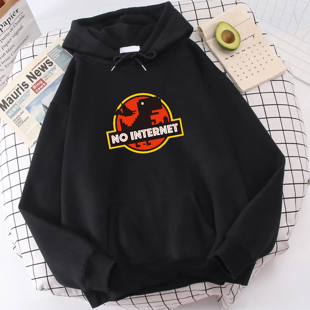 Dinosaur Game Print  Hoodie men's Hipster Oversize Hoody Hip Hop Comfortable Sweatshirt Cartoons Soft Pullover