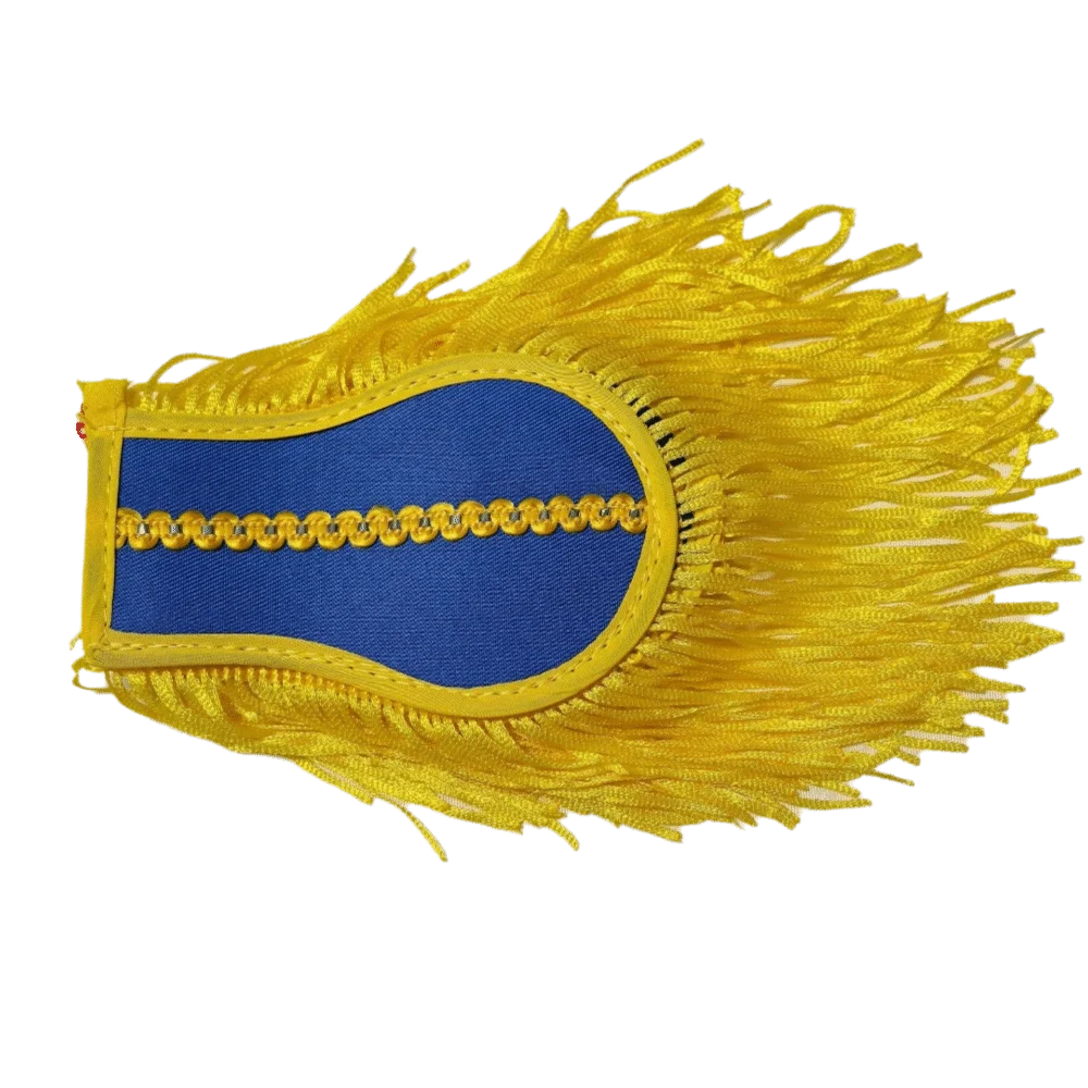 Smooth Satin Fabric Epaulettes Imitation Metallic Tassels Alloy Decorative Emblems Shoulder Badges Reinforced Stitching