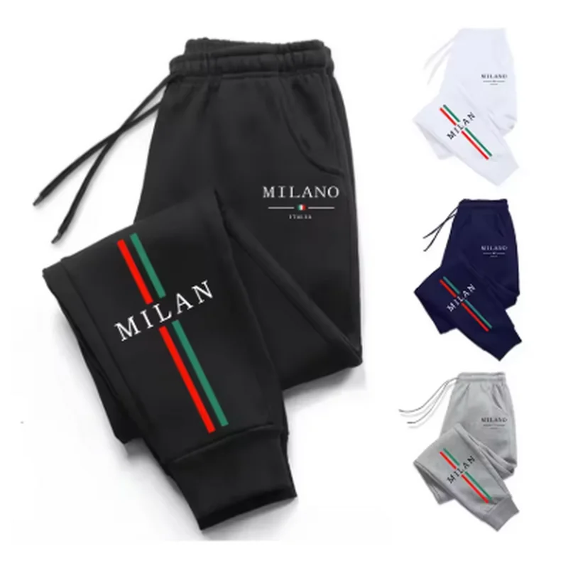 

Лидер продаж 2025 года, брюки-джоггеры с принтом Milan City, мужские осенне-зимние повседневные спортивные спортивные штаны высокого качества, одежда для бега на открытом воздухе
