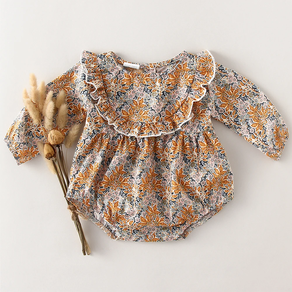 Baby Mädchen Body Long Sleeve Romper Overalls Sommer einteiliges Neue Mode 100% Bio-baumwolle Neugeborenen Baby Mädchen Kleidung 0-24M