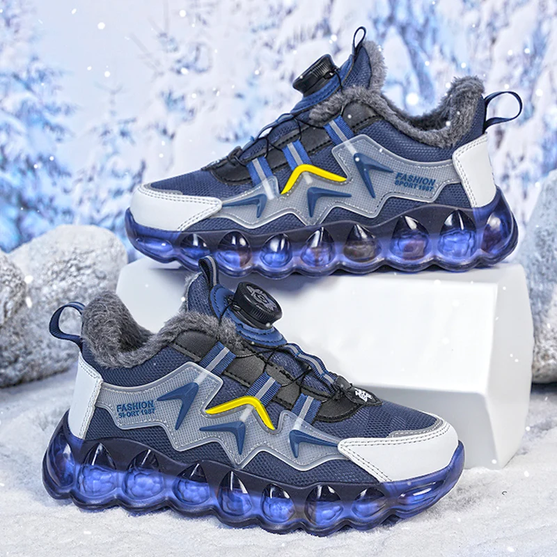 

Winter Children Shoes Boys Sneaker New Luxury Cotton Warm Kids Casual Sneaker Fashion Fur Sports Casual Tennis Shoes for Boy