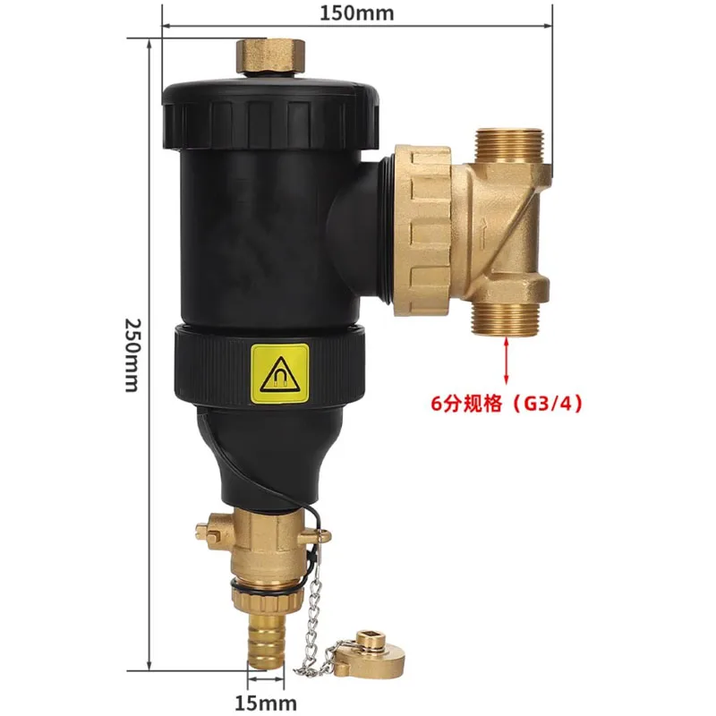 Magnetic filter - filters out scale and traps impurities, suitable for wall-mounted boilers and underfloor heating systems