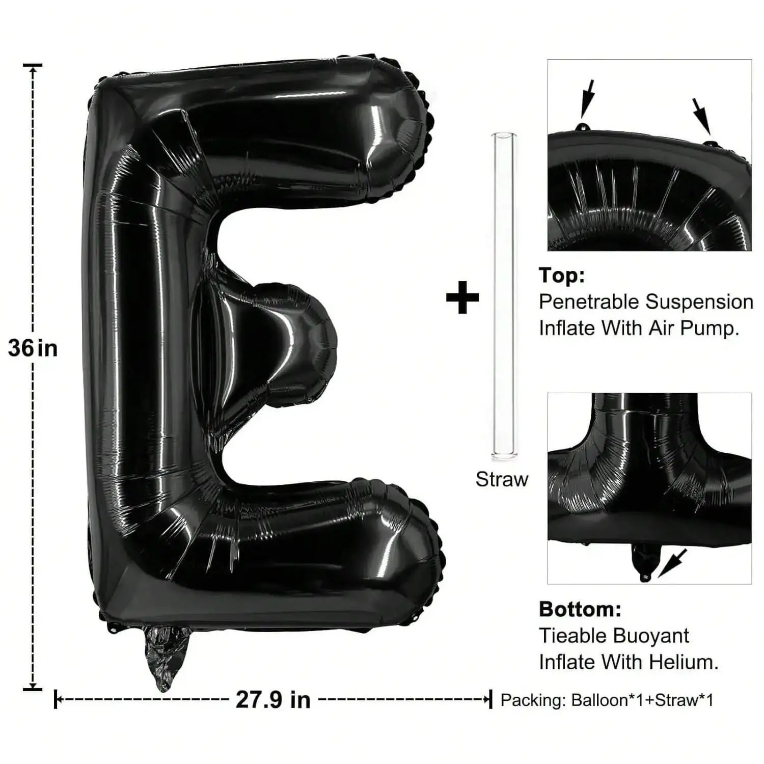 Palloncini con lettere nere grandi da 40 pollici palloncino a elio in lamina di Mylar Jumbo di grandi dimensioni per varie celebrazioni e