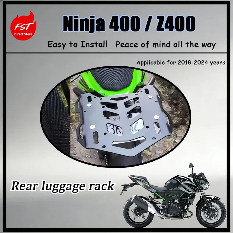 FOR Ninja 400 Z400 18-24 Rear Fender Luggage Rack Load-Bearing Top Case Base Stable Motorcycle Travel Gear Accessories
