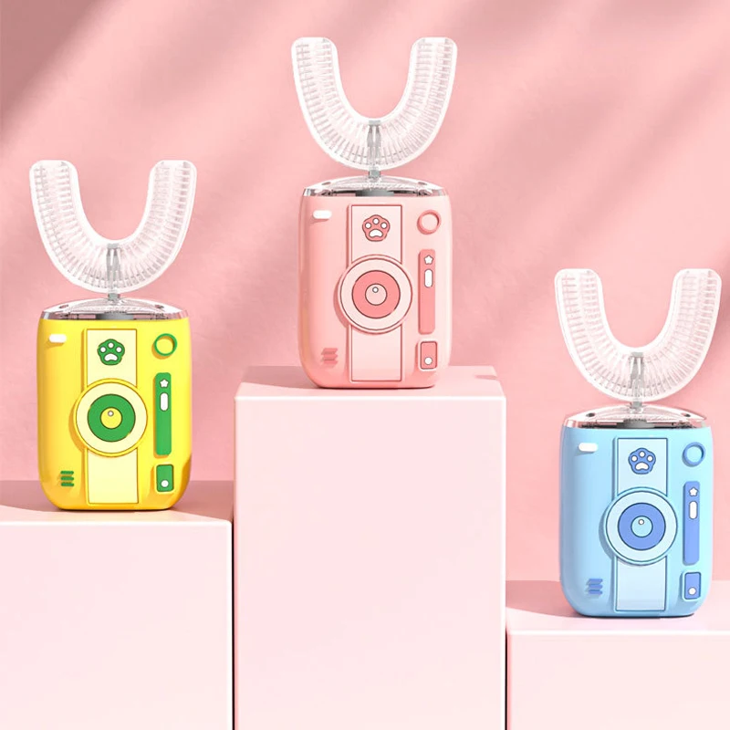 360 Degreed Sonic Electric Toothbrush for Children Adult U Type Automatic Silicone Teet Tooth Brushes Blue Light IPX7 Waterproof