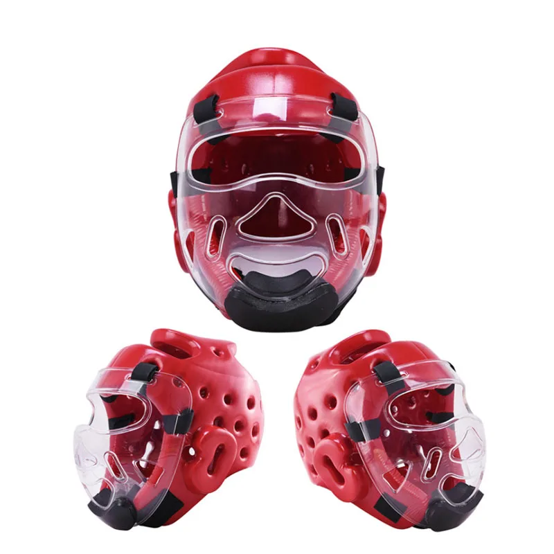 Karate Transparent Mask Taekwondo Tactical Helmet Adult Youth Kids Sport Fight Face Guard Head Protector Boxing MMA Training Set