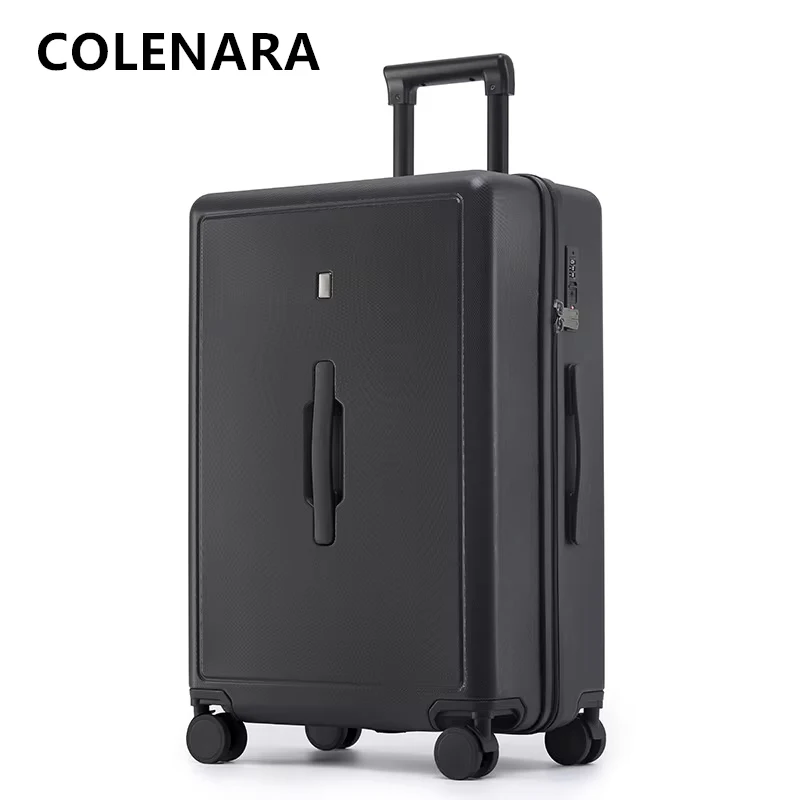 COLENARA Cabine Bagagem ABS + PC Boarding Case 20 "24" 26 "28 Polegada Grande Capacidade Trolley Caso Universal Roda Rolando Mala