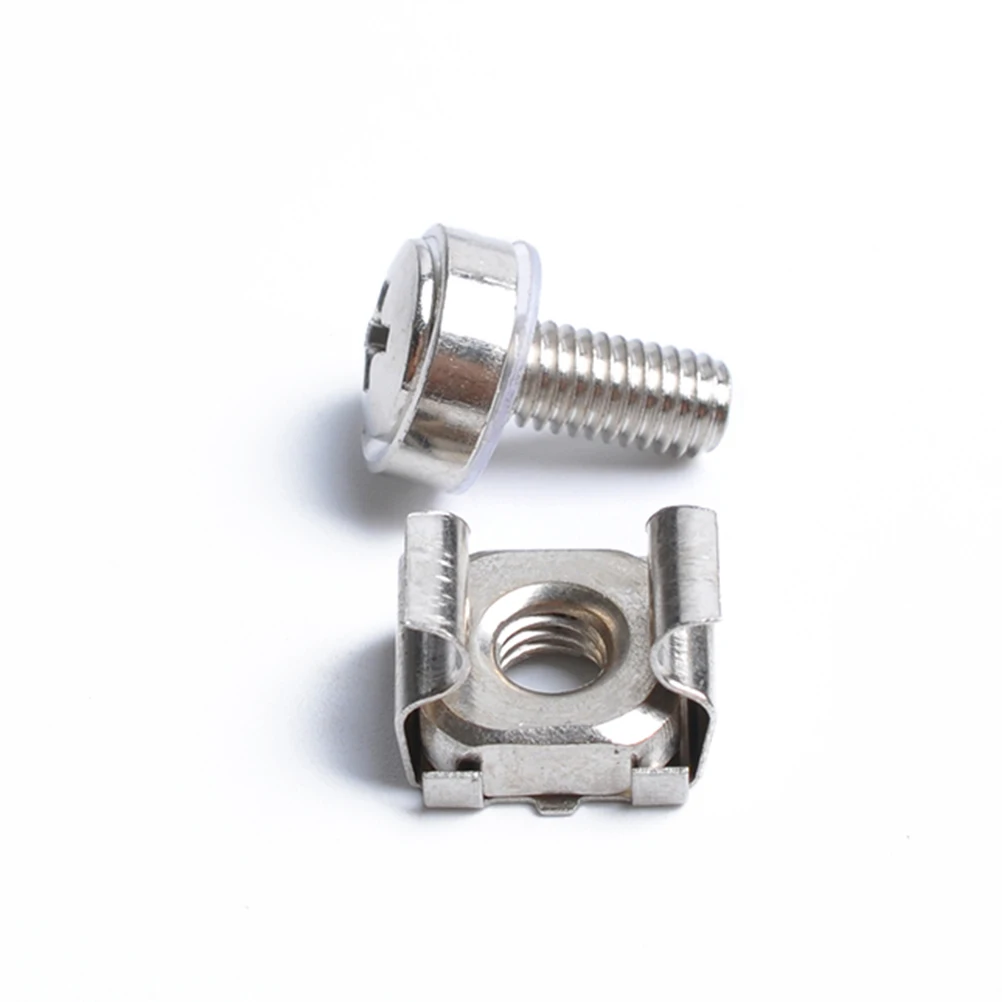 

5pcs 2 Set Square Hole Cage Nuts and M6x20 Mounting Screws Washers for Server Rack and Cabinet (Cage Nut/Screw Each )