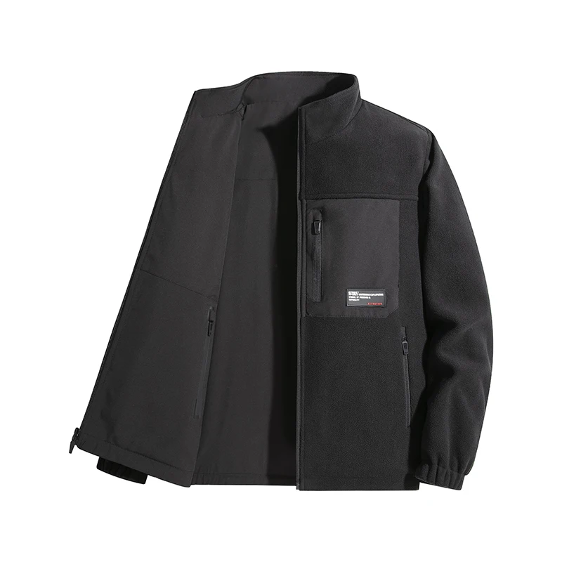 Plus Size Winter Jackets Men Winter Fleece Liner Outdoors Windproof Cotton Padded Jackets Male Travel Thick Warm Parka Overcoat