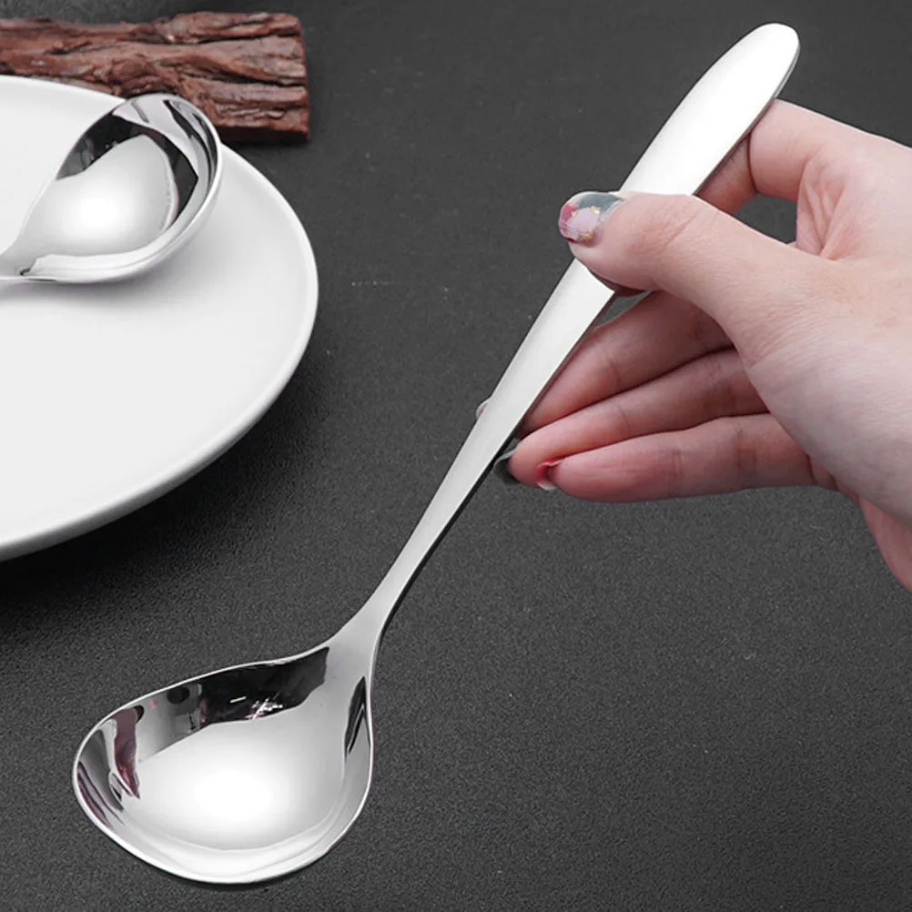 

304 Stainless Steel Spoon Soup Kitchen Cutlery Long Handle Serving Utensils Porridge