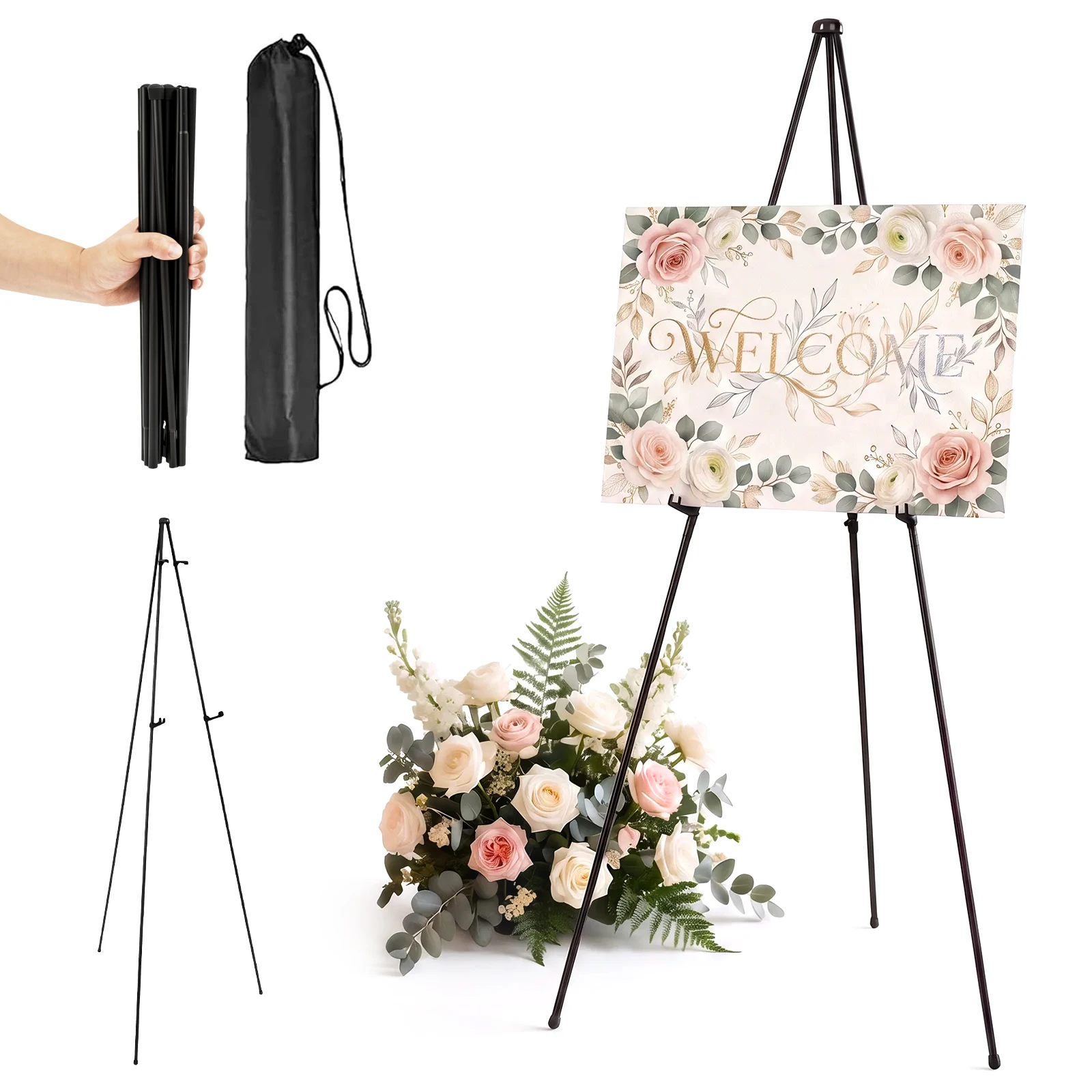 Telescopic Easy Folding Iron Artist Painting Easel Tripod Holder Sketching Bracket For Display Wedding Sign Poster For Display