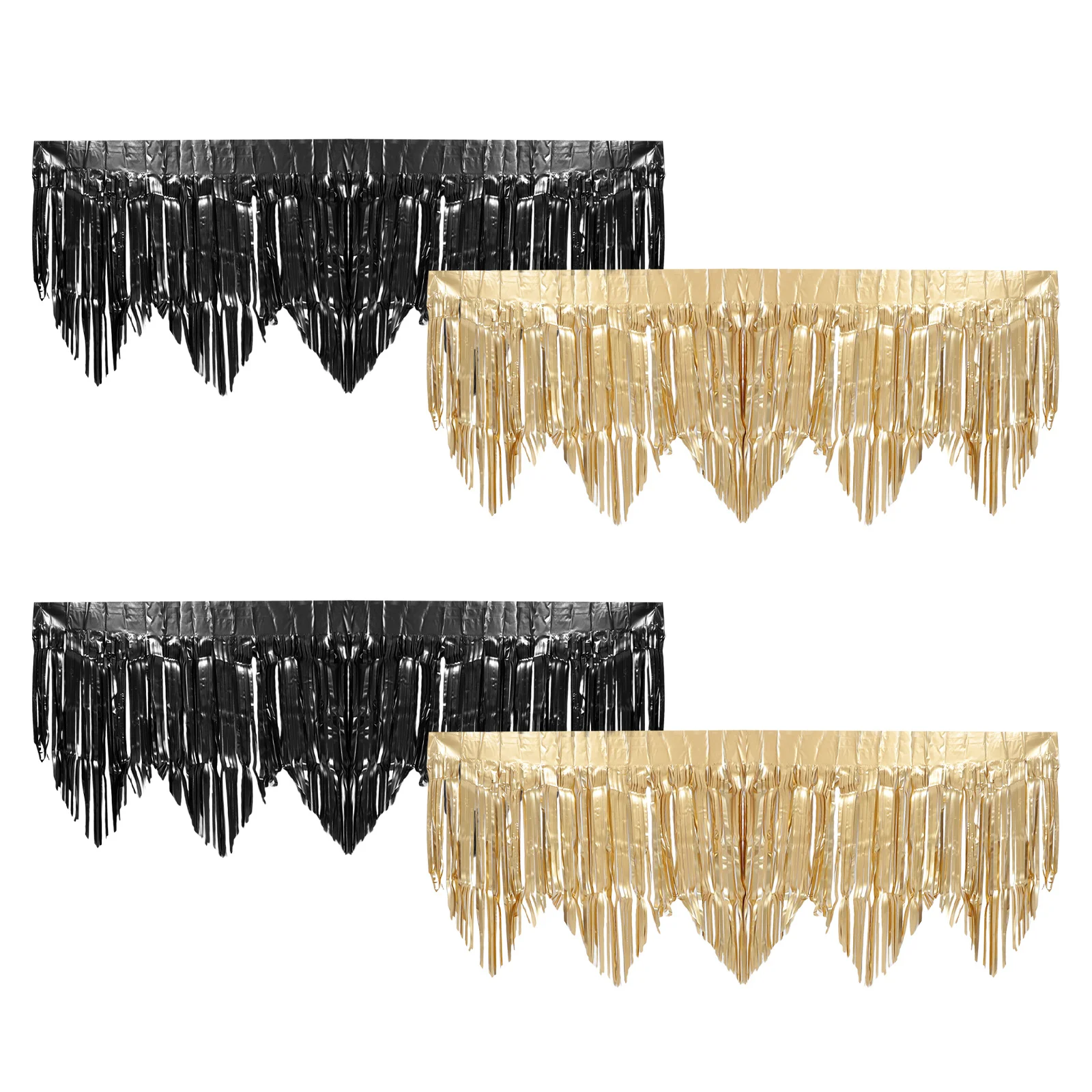 

4Pcs Party Decorations Fringe Garland 200x50cm Tinsel Garlands Backdrop for Birthday Bridal Shower Happy Birthday Wall