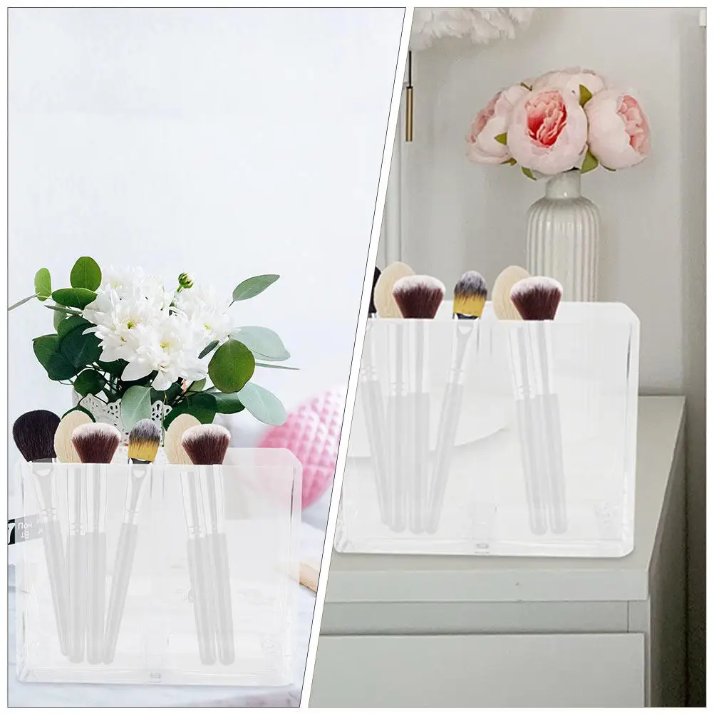 2Pcs High Quality Acrylic Brush Bucket Wide Use Brush Organizer Pen Storage Container Smooth Surface Wear Resistant