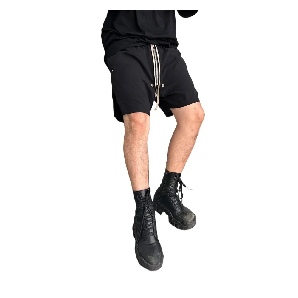 NIGO Men's High Street Trend Black Shorts Simple Solid Colour Casual Straight Loose Trend Pants FHDX #NGTOP11745